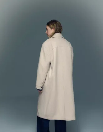 Abrigo cruzado de tacto suave – Chaquetas y abrigos