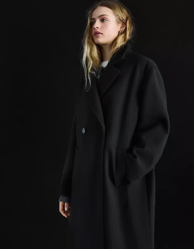 Abrigo cruzado de tacto suave – Chaquetas y abrigos Abrigo cruzado de tacto suave – Chaquetas y abrigos