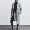 Abrigo largo de tacto suave – Chaquetas y abrigos