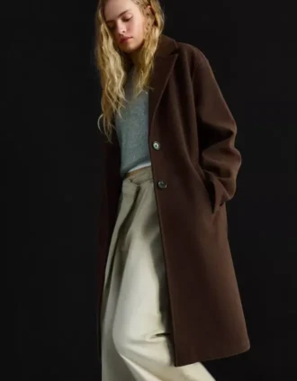Abrigo largo de tacto suave – Chaquetas y abrigos
