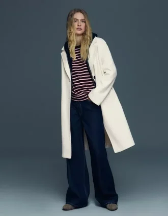 Abrigo largo de tacto suave – Chaquetas y abrigos