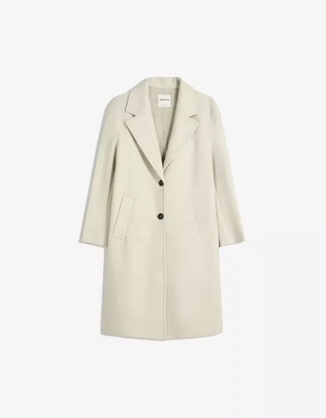 Abrigo largo de tacto suave – Chaquetas y abrigos Abrigo largo de tacto suave – Chaquetas y abrigos