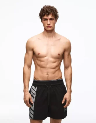 Bañador de corte holgado estampado con doble cinturilla – Accesorios – Hombre