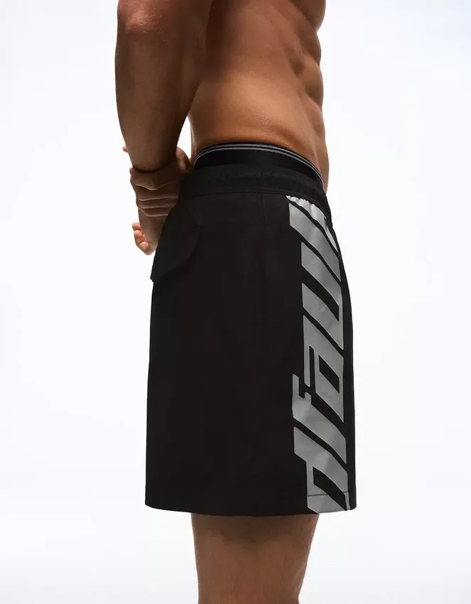 Bañador de corte holgado estampado con doble cinturilla – Accesorios – Hombre Bañador de corte holgado estampado con doble cinturilla – Accesorios – Hombre