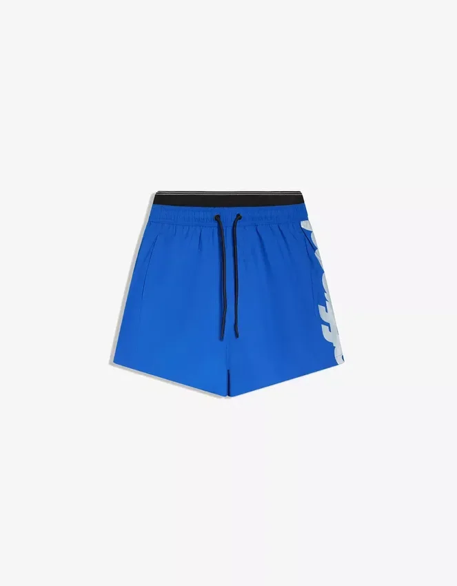 Bañador de corte recto estampado con doble cinturilla – Accesorios Bañador de corte recto estampado con doble cinturilla – Accesorios