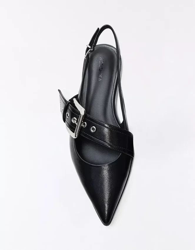 Bailarinas con hebilla y talón abierto – Zapatos planos Bailarinas con hebilla y talón abierto – Zapatos planos