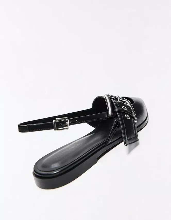 Bailarinas con hebilla y talón abierto – Zapatos planos Bailarinas con hebilla y talón abierto – Zapatos planos