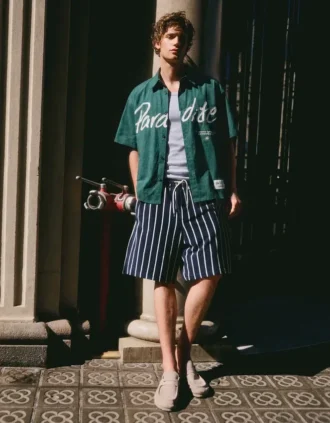 Bermudas a rayas con efecto toalla – Bershka Lovers