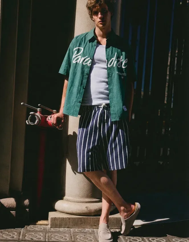 Bermudas a rayas con efecto toalla – Bershka Lovers Bermudas a rayas con efecto toalla – Bershka Lovers