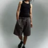 Bermudas de corte recto con lavado desgastado – Pantalones cortos y bermudas Bermudas de corte recto con lavado desgastado – Pantalones cortos y bermudas