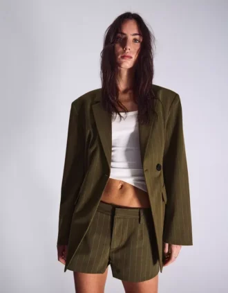 Blazer a rayas con doble botonadura – Chaquetas y gabardinas