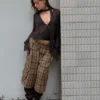 Blusa cruzada de manga larga con pañuelo Blusa cruzada de manga larga con pañuelo