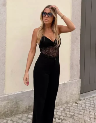 Body con tirantes de encaje