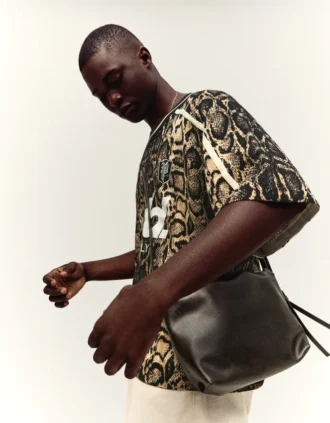 Bolso bandolera con efecto arrugado – Accesorios – Hombre