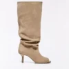 Botas de tacón bajo abierto – Botines y botines Botas de tacón bajo abierto – Botines y botines
