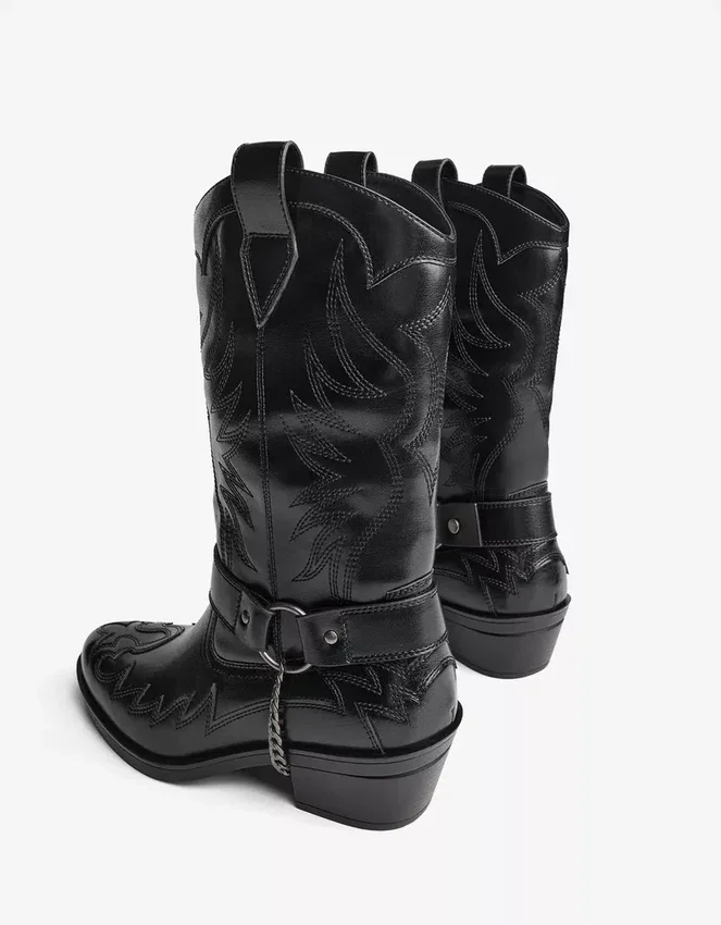 Botas vaqueras con detalle de cadena – Botines – Hombre Botas vaqueras con detalle de cadena – Botines – Hombre