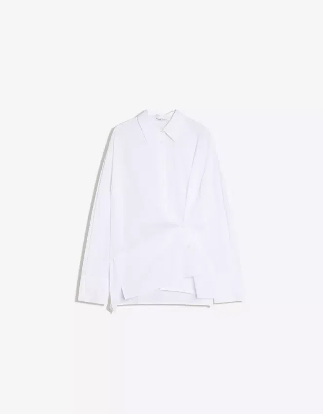Camisa cruzada de manga larga con botones Camisa cruzada de manga larga con botones