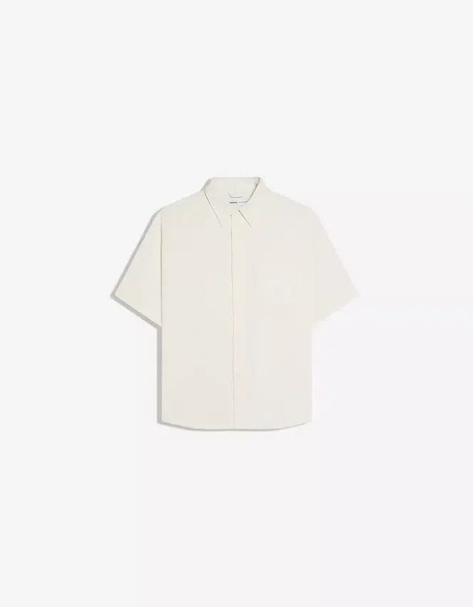 Camisa de manga corta con bordado y corte holgado – Camisas – Hombre Camisa de manga corta con bordado y corte holgado – Camisas – Hombre