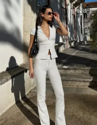 Camisa de manga corta con cremallera – Camisas y blusas