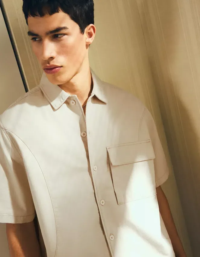 Camisa de manga corta de corte recto – Camisas Camisa de manga corta de corte recto – Camisas