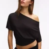 Camiseta asimétrica de manga corta – Camisetas – Mujer