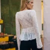 Camiseta con volantes de encaje – #Bershkastyle – Mujer