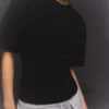 Camiseta de manga corta con cintura corsé Camiseta de manga corta con cintura corsé