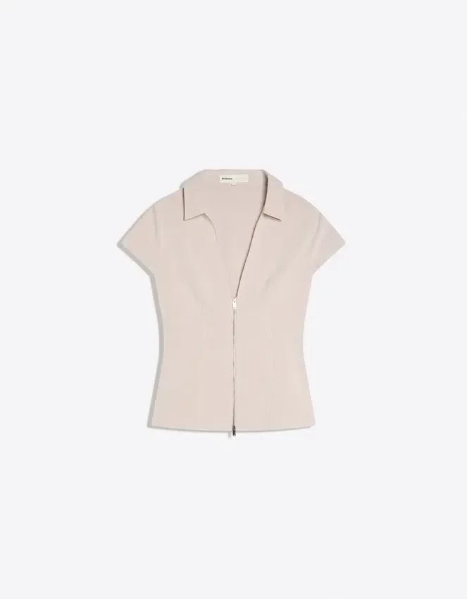 Camiseta de manga corta con cremallera – Mujer Camiseta de manga corta con cremallera – Mujer