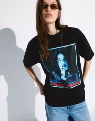 Camiseta de manga corta con estampado de Billie Eilish