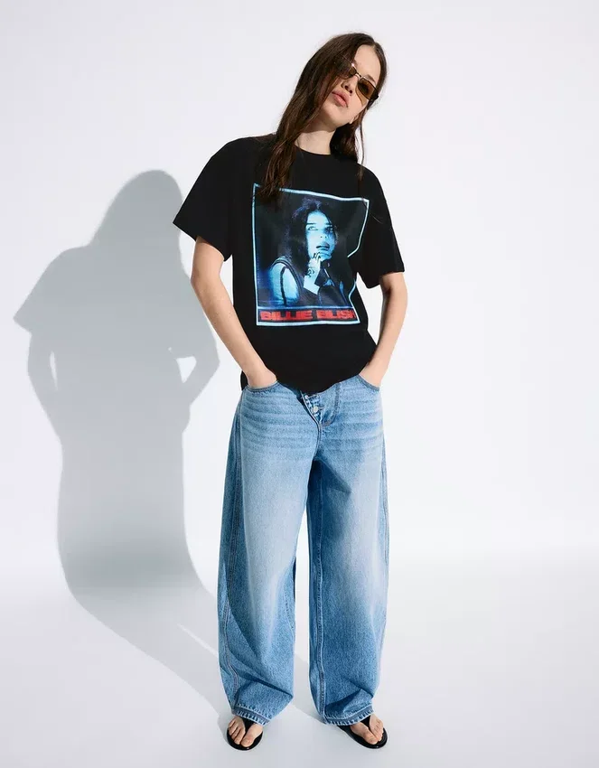Camiseta de manga corta con estampado de Billie Eilish Camiseta de manga corta con estampado de Billie Eilish
