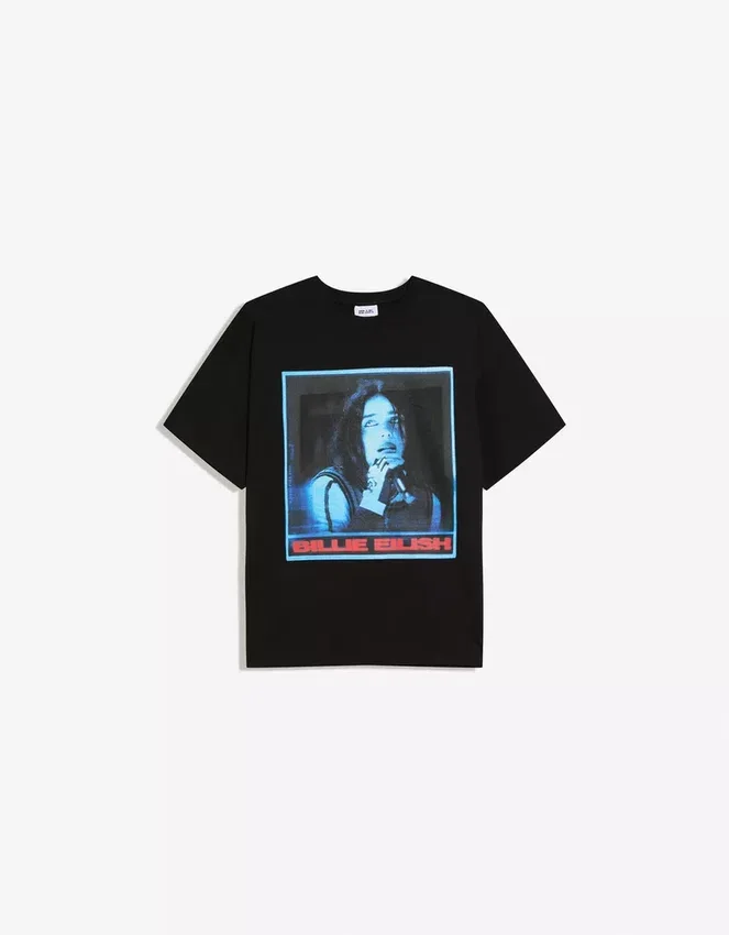 Camiseta de manga corta con estampado de Billie Eilish Camiseta de manga corta con estampado de Billie Eilish