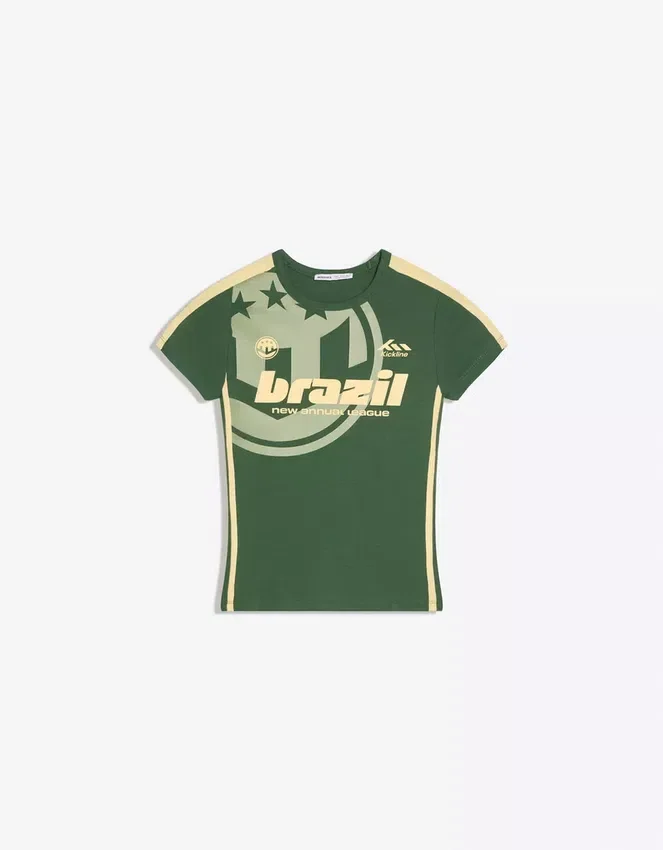 Camiseta de manga corta con estampado deportivo – #Bershkastyle – Mujer Camiseta de manga corta con estampado deportivo – #Bershkastyle – Mujer