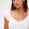Camiseta de manga corta con fruncido