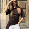 Camiseta de manga corta con fruncido – #Bershkastyle – Mujer Camiseta de manga corta con fruncido – #Bershkastyle – Mujer