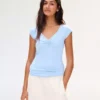 Camiseta de manga corta con fruncido – Mujer