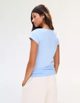 Camiseta de manga corta con fruncido – Mujer Camiseta de manga corta con fruncido – Mujer