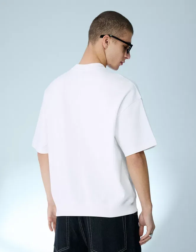 Camiseta de manga corta de felpa acanalada – Camisetas y Polos Camiseta de manga corta de felpa acanalada – Camisetas y Polos
