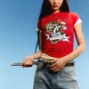 Camiseta de manga corta estampada Ed Hardy X Bershka en pantalones cortos Camiseta de manga corta estampada Ed Hardy X Bershka en pantalones cortos