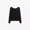 Camiseta de manga larga con cuello barco y fajín Camiseta de manga larga con cuello barco y fajín