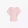 Camiseta fruncida con cuello en V – Mujer Camiseta fruncida con cuello en V – Mujer