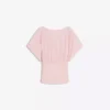 Camiseta fruncida con cuello en V – Mujer Camiseta fruncida con cuello en V – Mujer