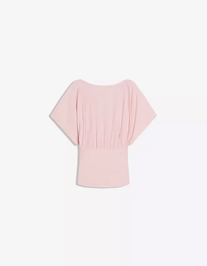 Camiseta fruncida con cuello en V – Mujer Camiseta fruncida con cuello en V – Mujer