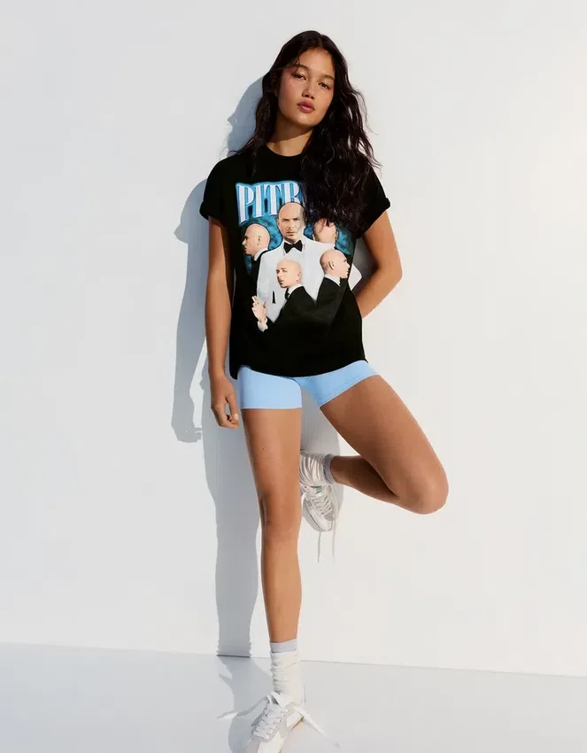 Camiseta oversize con estampado Pitbull Camiseta oversize con estampado Pitbull