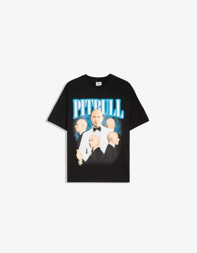 Camiseta oversize con estampado Pitbull Camiseta oversize con estampado Pitbull