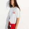 Camiseta oversize de manga corta estampada – Mujer