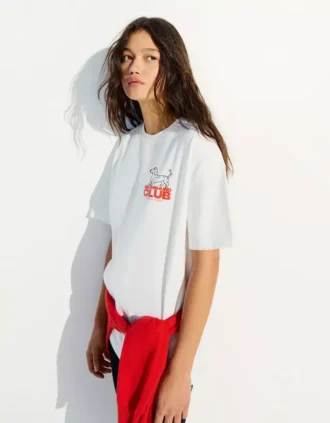 Camiseta oversize de manga corta estampada – Mujer Camiseta oversize de manga corta estampada – Mujer