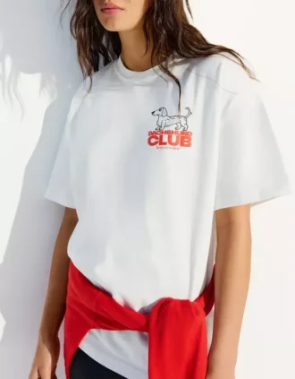 Camiseta oversize de manga corta estampada – Mujer Camiseta oversize de manga corta estampada – Mujer