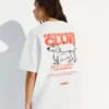 Camiseta oversize de manga corta estampada – Mujer