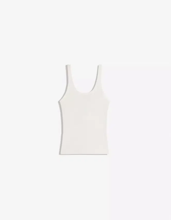 Camiseta sin mangas de punto elástico Camiseta sin mangas de punto elástico