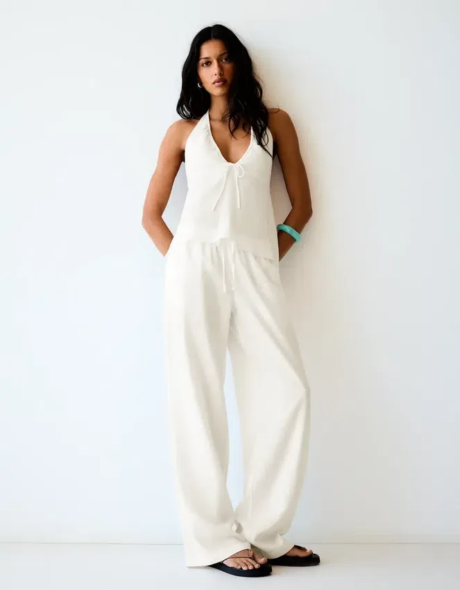 Pantalones con cintura elástica – Pantalones – Mujer Pantalones con cintura elástica – Pantalones – Mujer